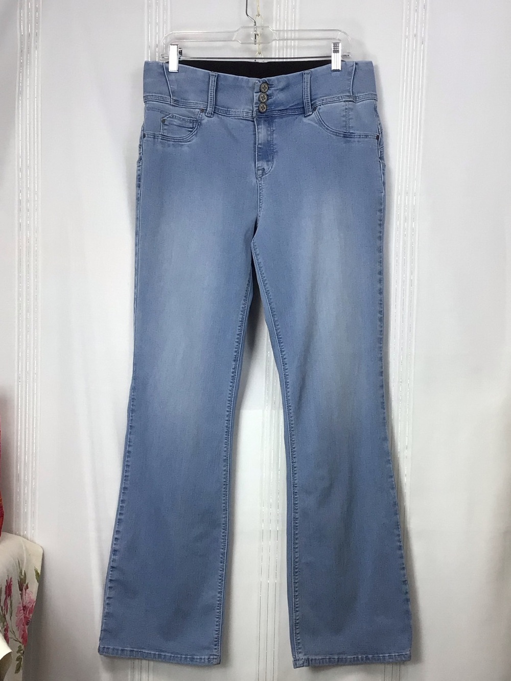 Laurie Felt Silky Curve Boot Cut Light Blue Jeans Sz.LT 14/16